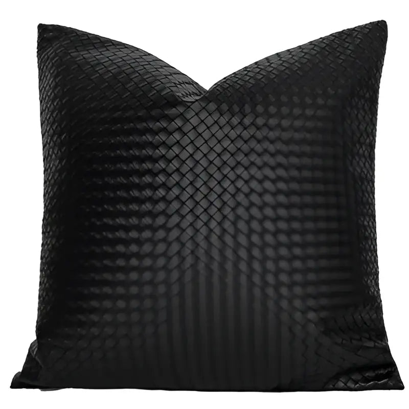 Modern olive green geometric faux leather pillow cover living room