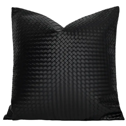 Modern olive green geometric faux leather pillow cover living room