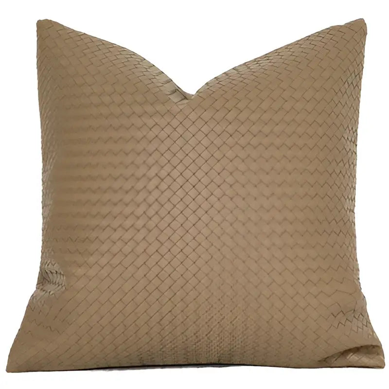 Modern olive green geometric faux leather pillow cover living room