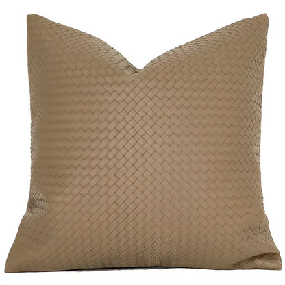 Modern olive green geometric faux leather pillow cover living room