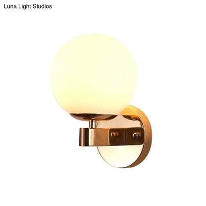 DecorBites™ Modern Opal Glass Ball Wall Lamp - Gold Sconce Light for Living Room
