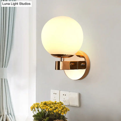 DecorBites™ Modern Opal Glass Ball Wall Lamp - Gold Sconce Light for Living Room