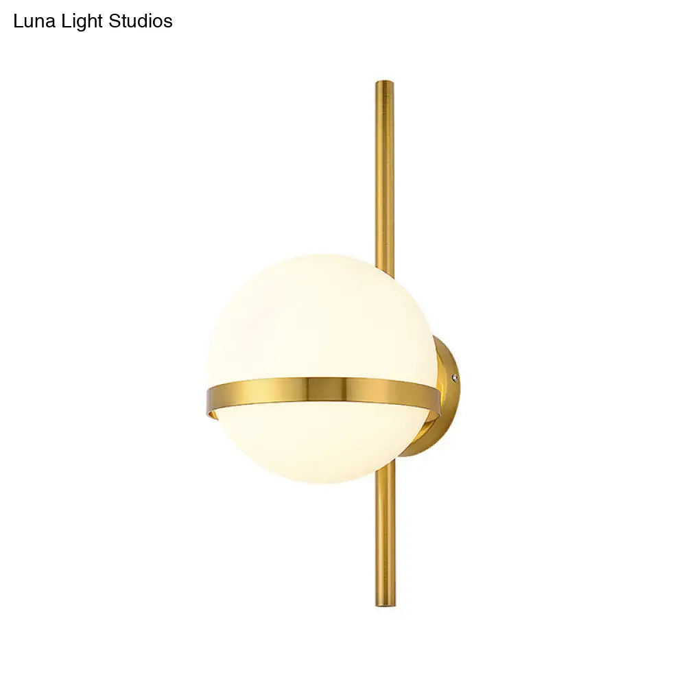 DecorBites™ Modern Opal Glass Orb Wall Sconce Lamp - Stylish 1-Bulb Lighting for Living Room