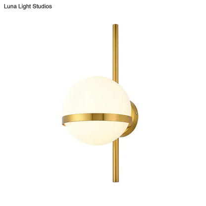 DecorBites™ Modern Opal Glass Orb Wall Sconce Lamp - Stylish 1-Bulb Lighting for Living Room