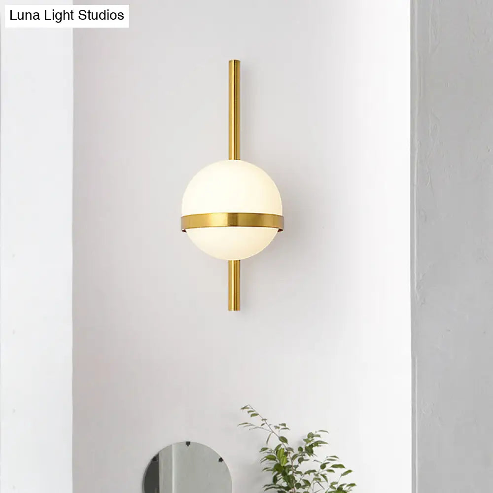 DecorBites™ Modern Opal Glass Orb Wall Sconce Lamp - Stylish 1-Bulb Lighting for Living Room