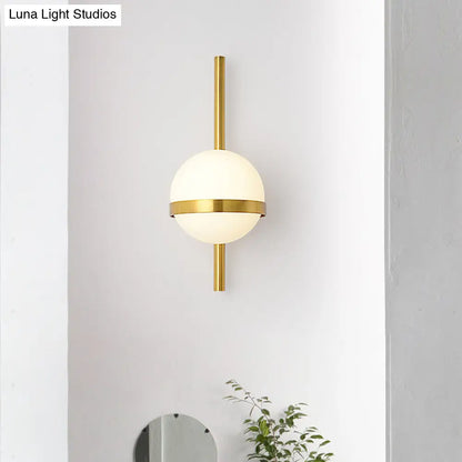 DecorBites™ Modern Opal Glass Orb Wall Sconce Lamp - Stylish 1-Bulb Lighting for Living Room
