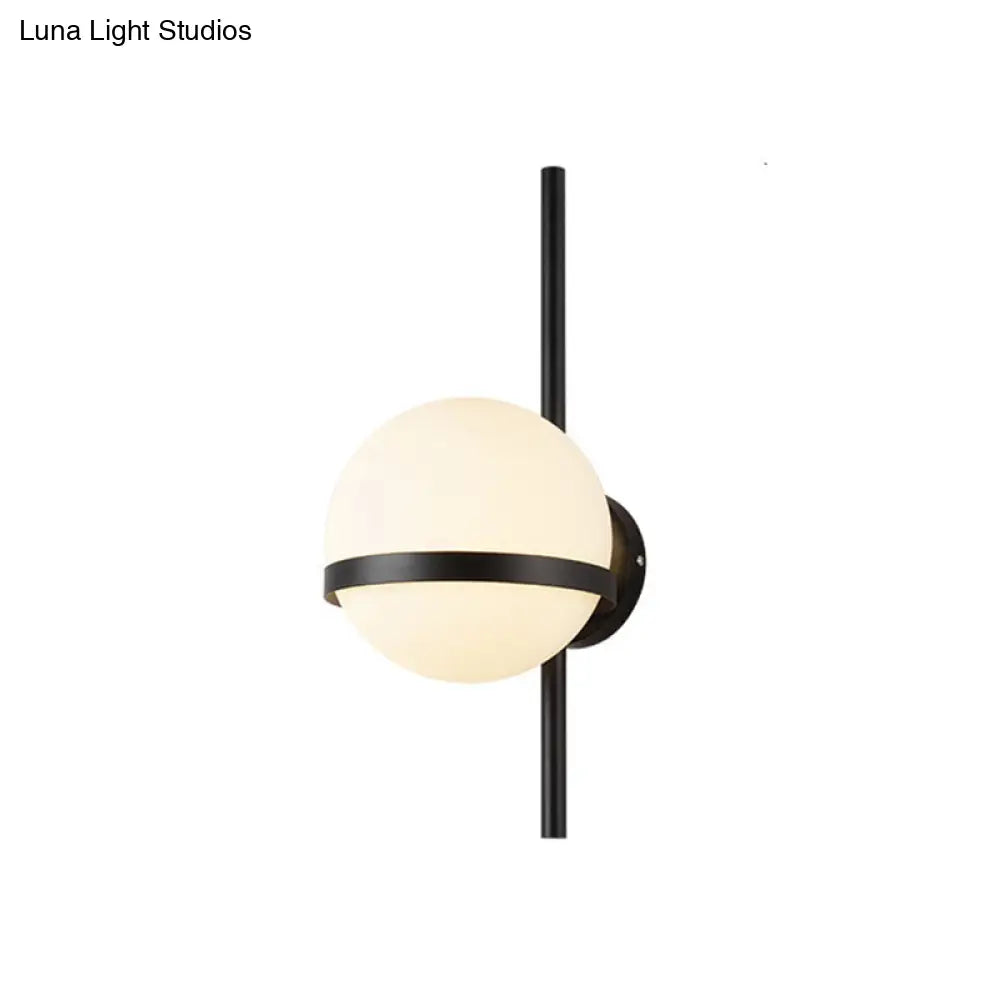 DecorBites™ Modern Opal Glass Orb Wall Sconce Lamp - Stylish 1-Bulb Lighting for Living Room