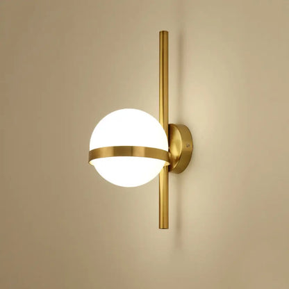 DecorBites™ Modern Opal Glass Orb Wall Sconce Lamp - Stylish 1-Bulb Lighting for Living Room