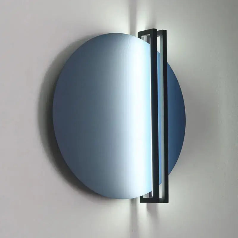 Modern orange and black circular wall lamp for bedroom