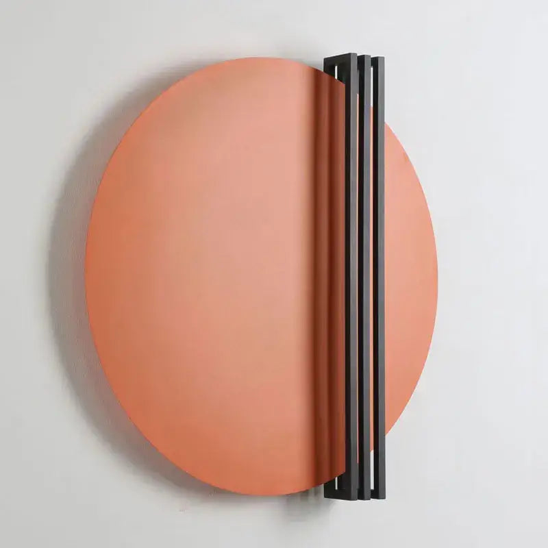 Modern orange and black circular wall lamp for bedroom