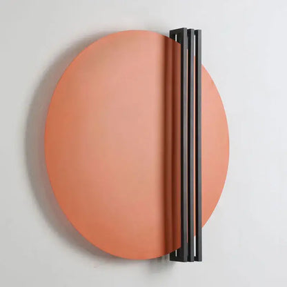 Modern orange and black circular wall lamp for bedroom