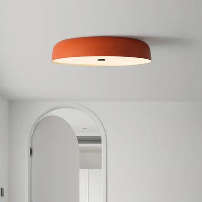 Modern orange and white bowl ceiling lamp for living room