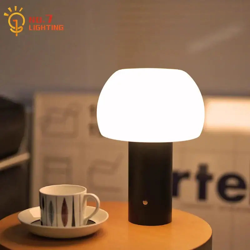 Modern orange atmosphere mushroom table lamp bedroom desk light
