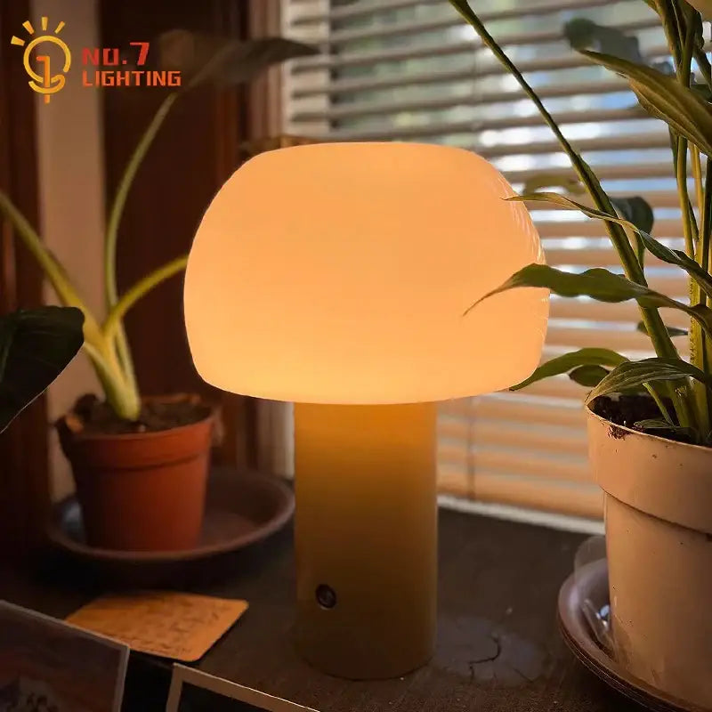 Modern orange atmosphere mushroom table lamp bedroom desk light