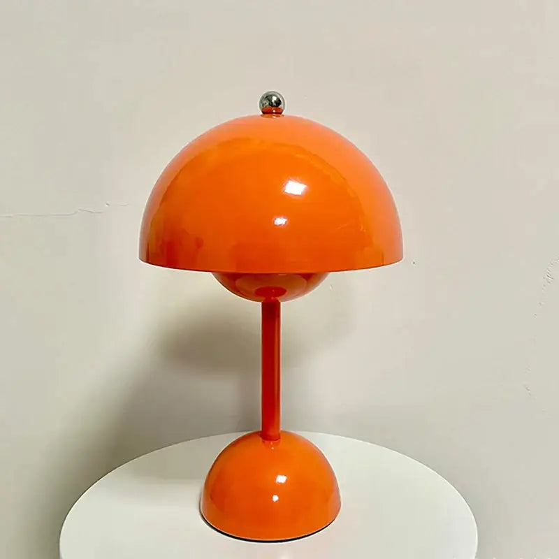Modern orange bud metal desk lamp bedroom flower dome light