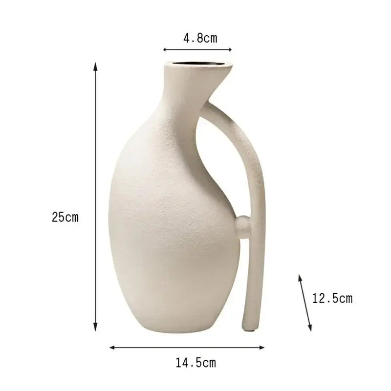 Modern orange geometric ceramic vase living room sculptural decor