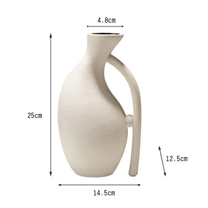 Modern orange geometric ceramic vase living room sculptural decor