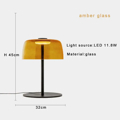 Modern orange glass table lamp bedroom minimalist light