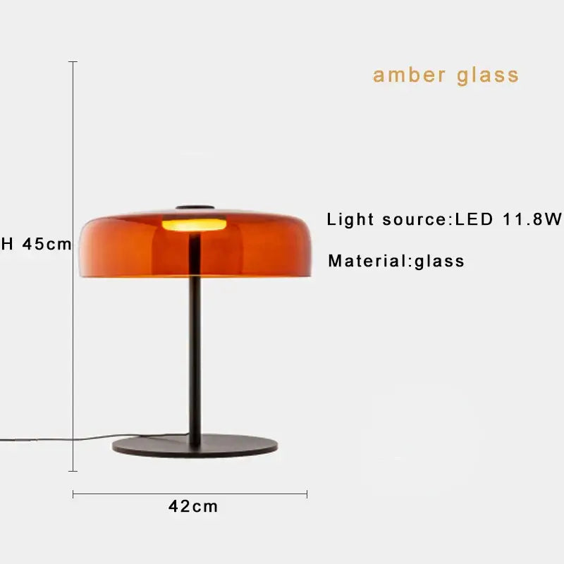 Modern orange glass table lamp bedroom minimalist light