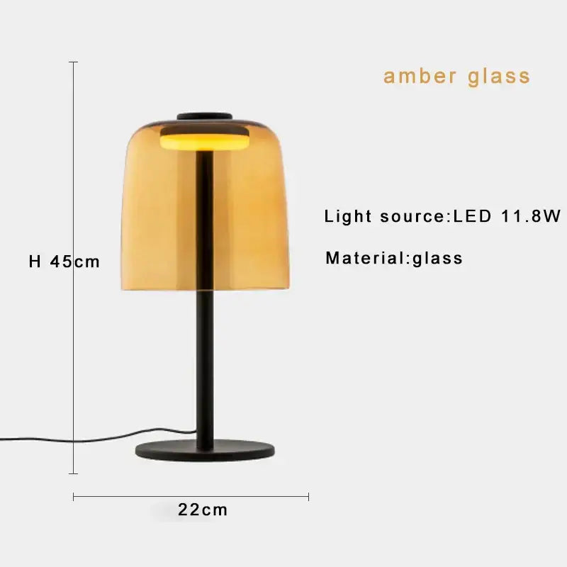 Modern orange glass table lamp bedroom minimalist light