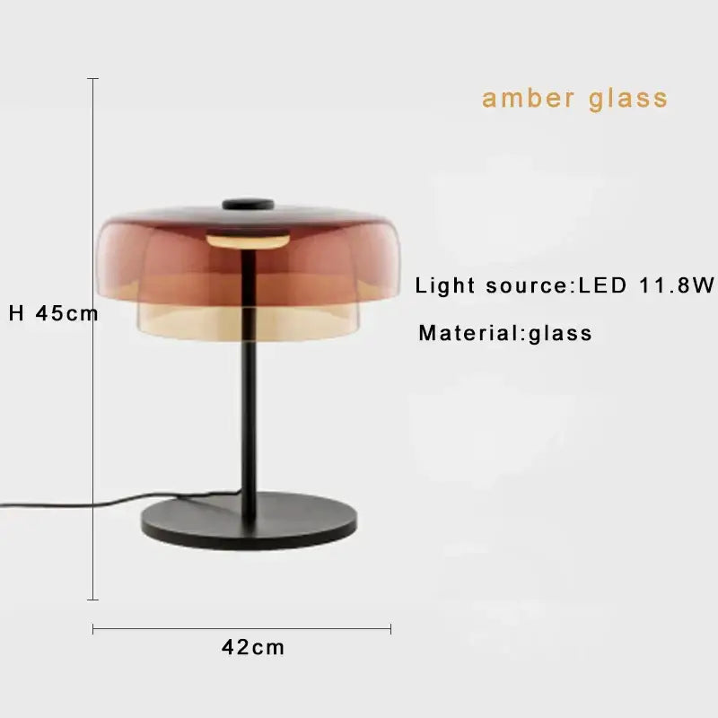 Modern orange glass table lamp bedroom minimalist light