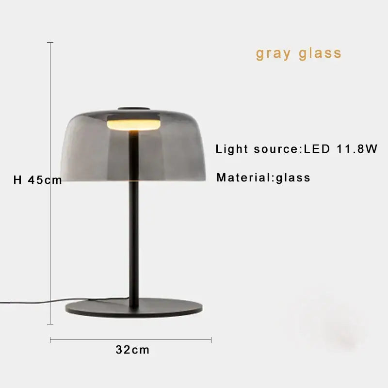 Modern orange glass table lamp bedroom minimalist light