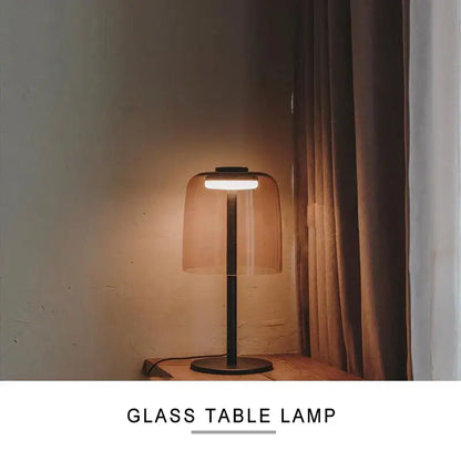 Modern orange glass table lamp bedroom minimalist light