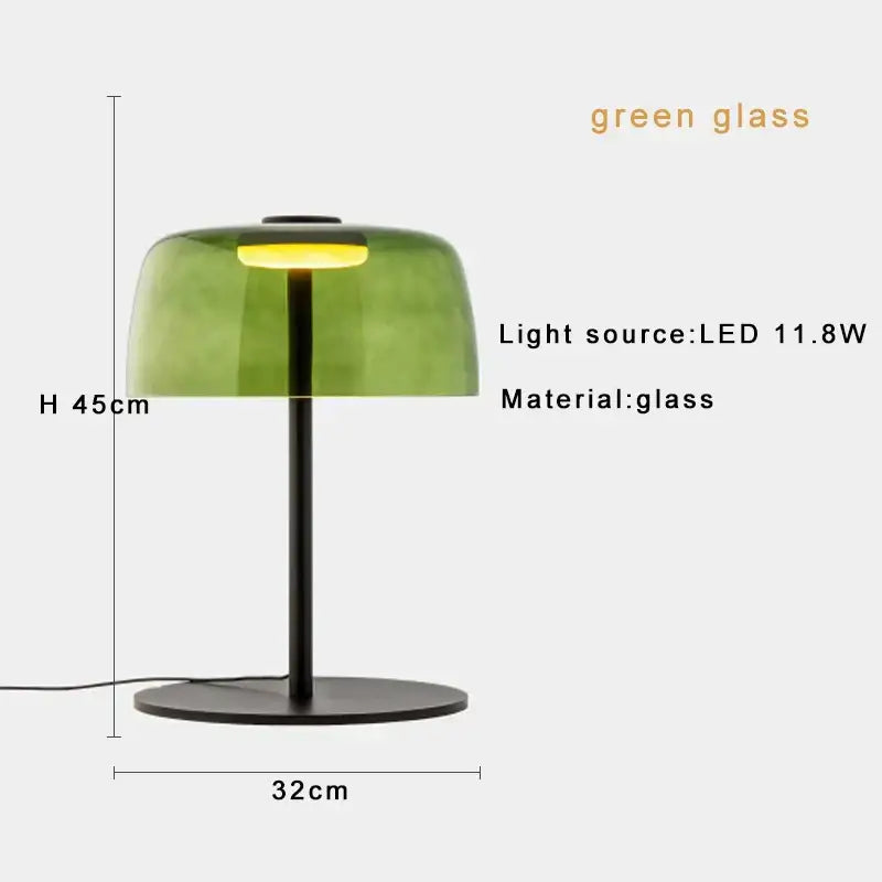 Modern orange glass table lamp bedroom minimalist light