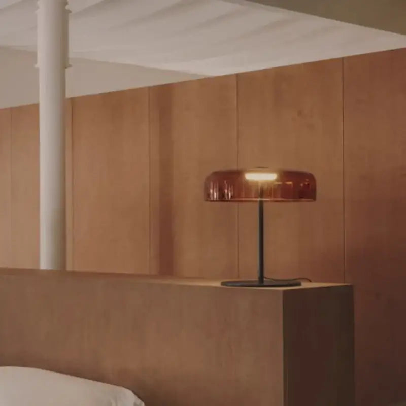 Modern orange glass table lamp bedroom minimalist light