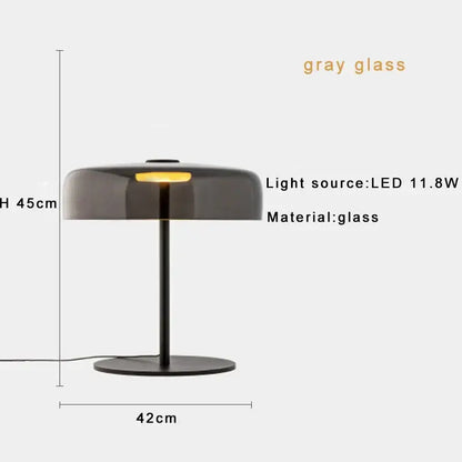Modern orange glass table lamp bedroom minimalist light