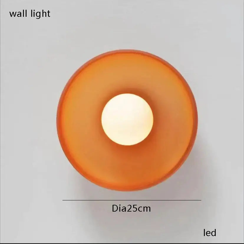 Modern orange glass table lamp bedroom minimalist light