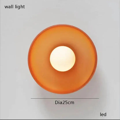 Modern orange glass table lamp bedroom minimalist light