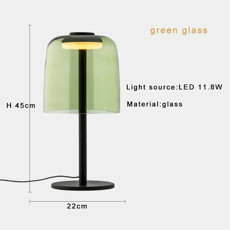 Modern orange glass table lamp bedroom minimalist light