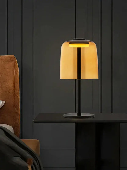 Modern orange glass table lamp bedroom minimalist light