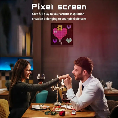 Modern orange led pixel display screen gaming room decor
