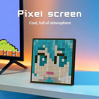 Modern orange led pixel display screen gaming room decor