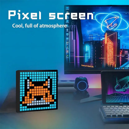 Modern orange led pixel display screen gaming room decor