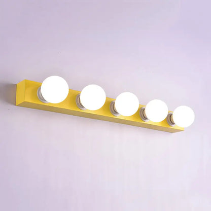 Modern orange & white 3 bulb vanity light fixture for bedroom