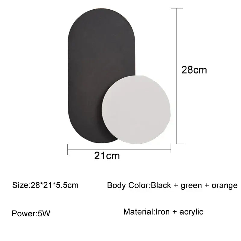 Modern orange & white led wall lights for living room