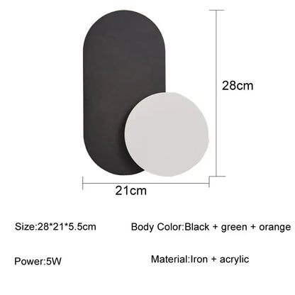 Modern orange & white led wall lights for living room