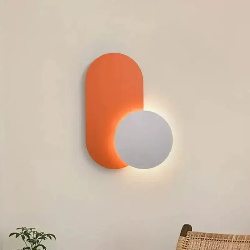 Modern orange & white led wall lights for living room