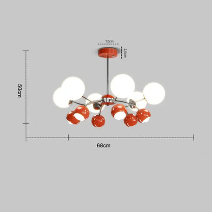 Modern orange & white glass pendant lamp – living room chandelier