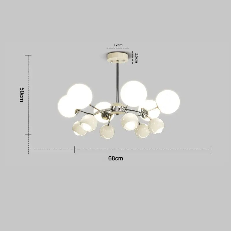 Modern orange & white glass pendant lamp – living room chandelier