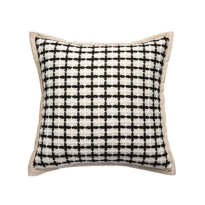 Modern orange & white jacquard crochet pillow covers living room