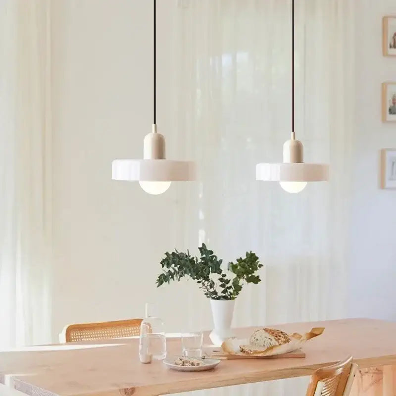Modern orange & yellow glass led macaron ceiling chandelier kitchen