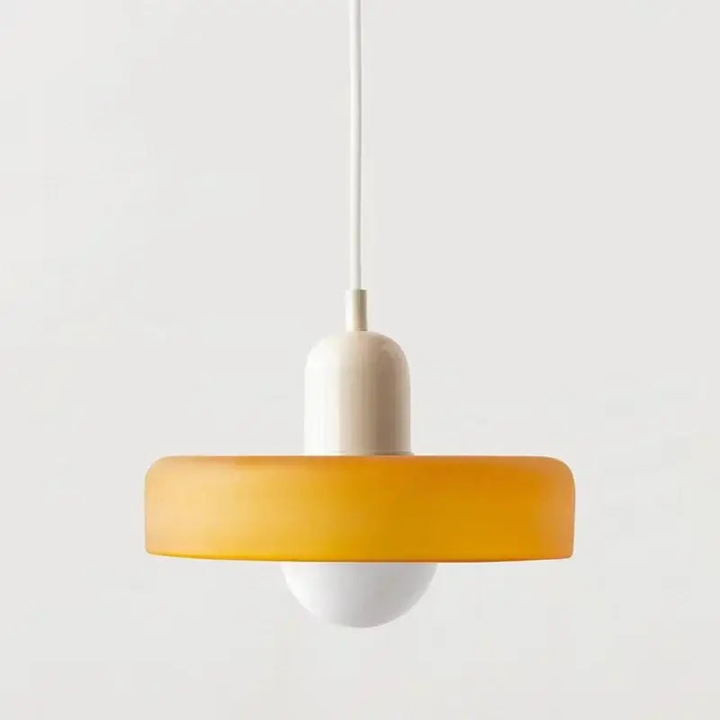 Modern orange & yellow glass led macaron ceiling chandelier kitchen