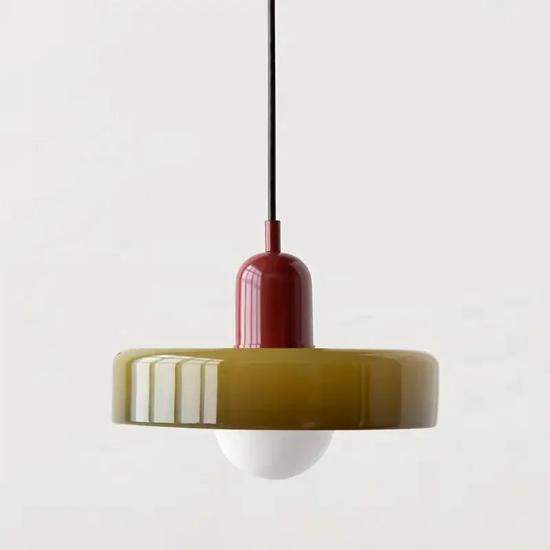 Modern orange & yellow glass led macaron ceiling chandelier kitchen