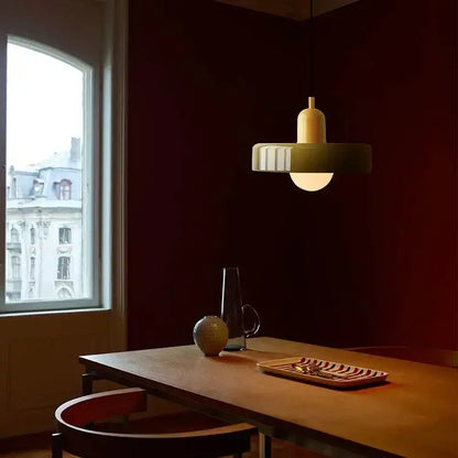 Modern orange & yellow glass led macaron ceiling chandelier kitchen