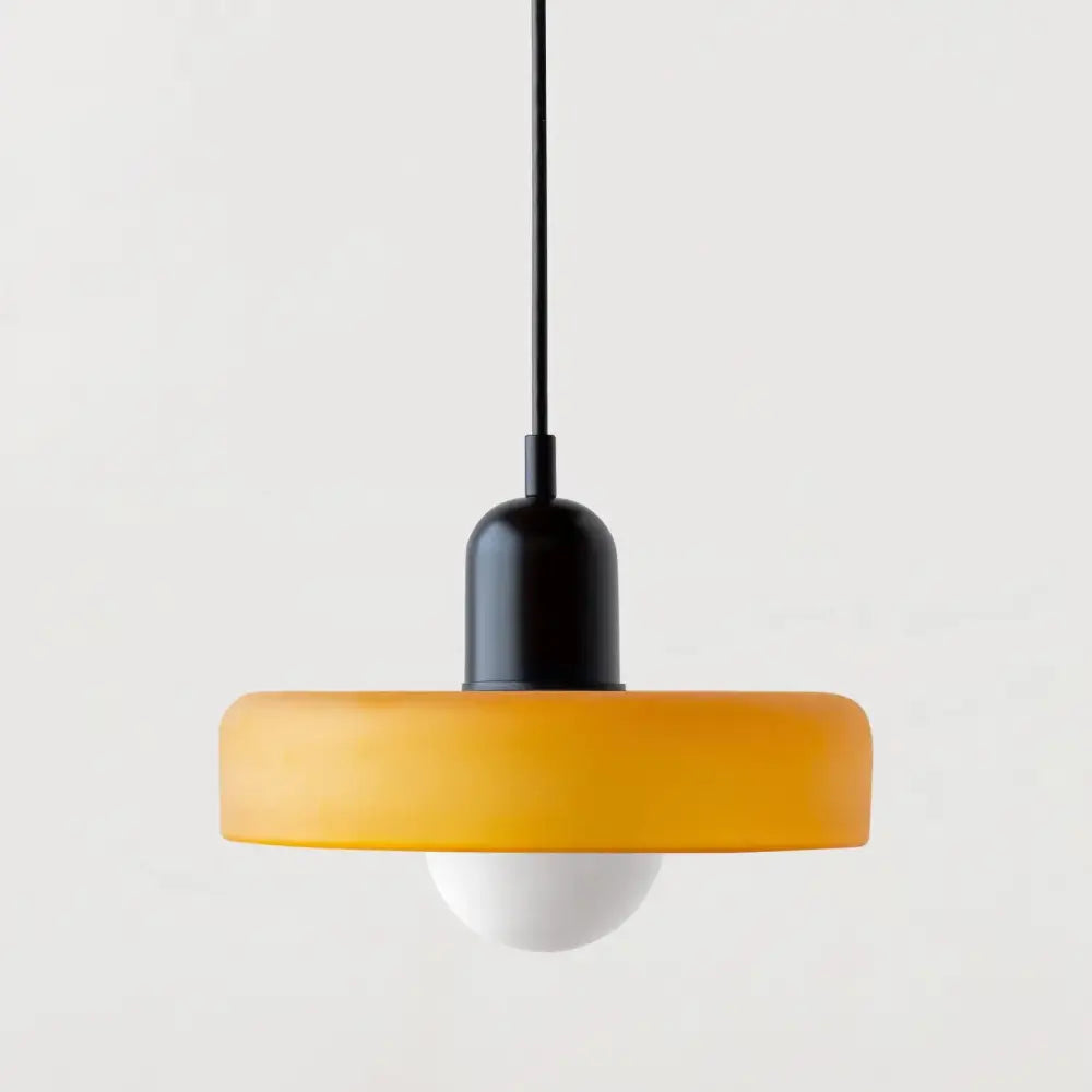 Modern orange & yellow glass led macaron ceiling chandelier kitchen