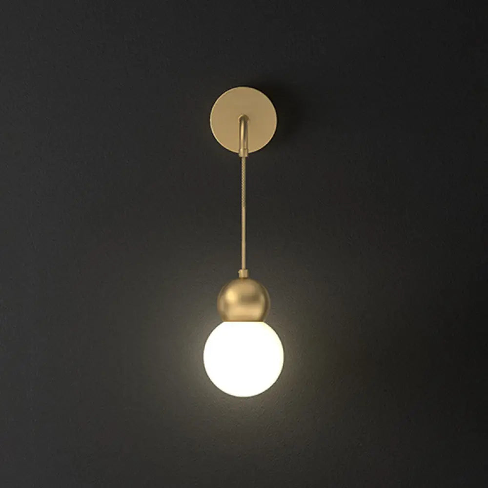 DecorBites™ Modern Orb Wall Lamp with Milky Glass Shade - Elegant Gold Sconce Light